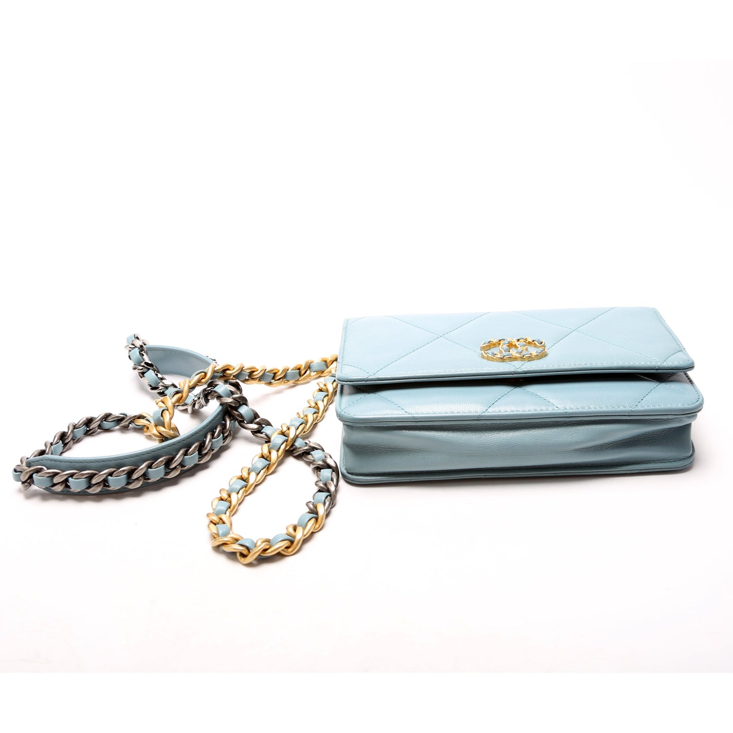 Chanel 19 WOC Quilted Lambskin 29M Blue