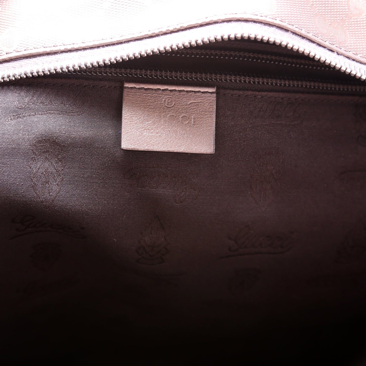 211137 GG Imprime Medium Zip Tote Bronze