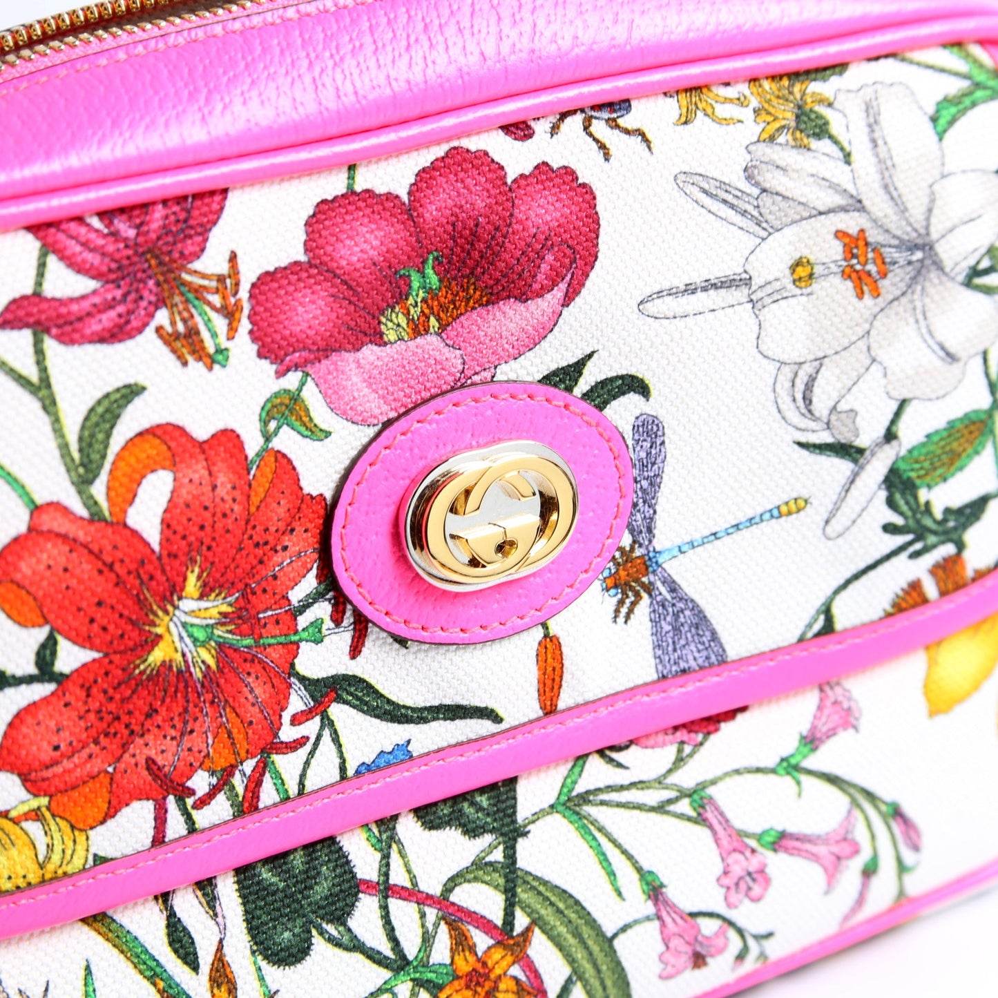 550147 Flora Canvas Crossbody Pink