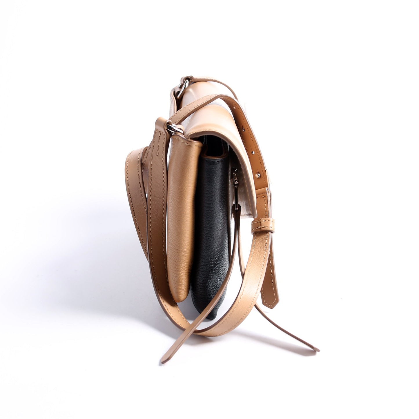 Duetto Leather Crossbody Tan/Black