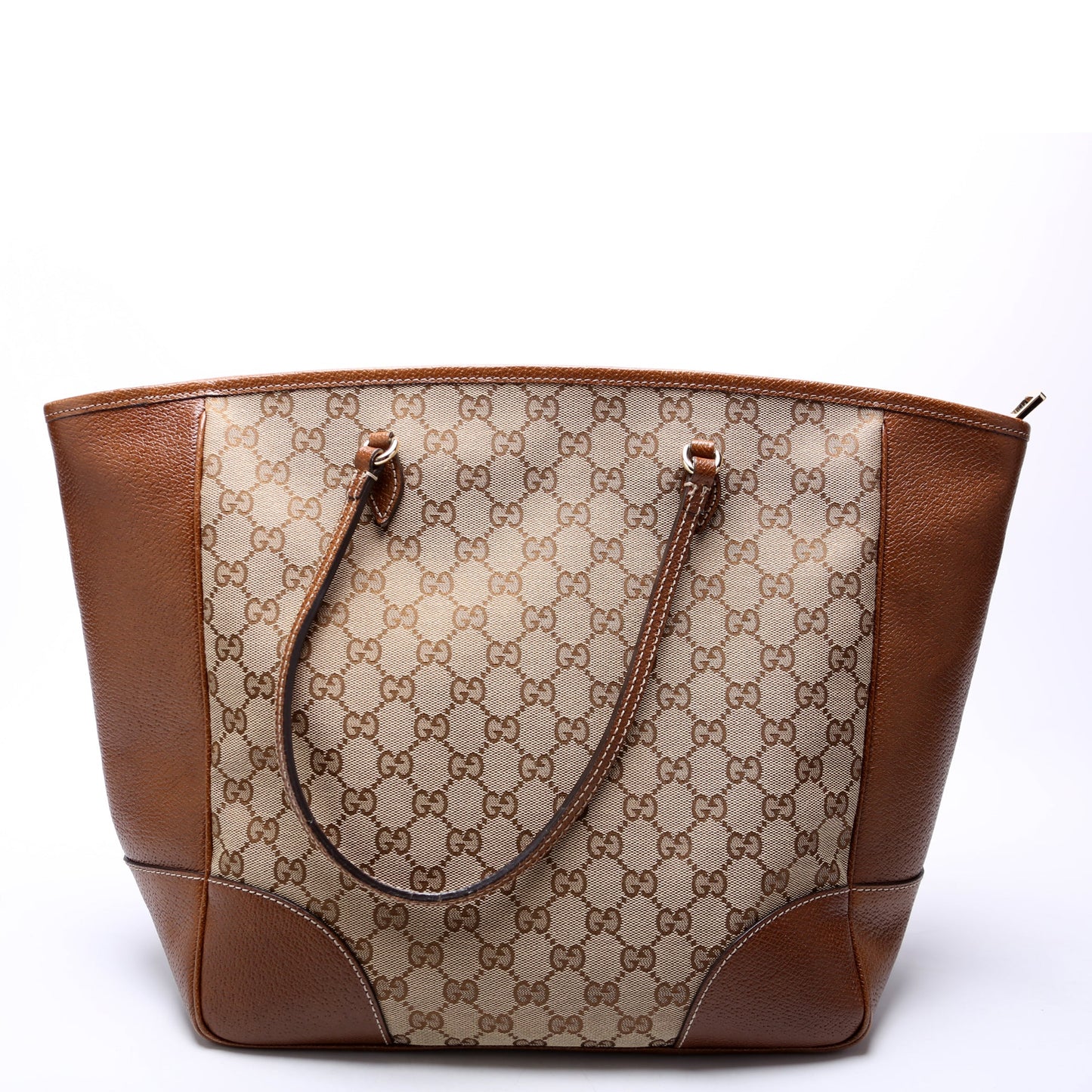 323671 GG Canvas Bree Zip Tote Medium Brown