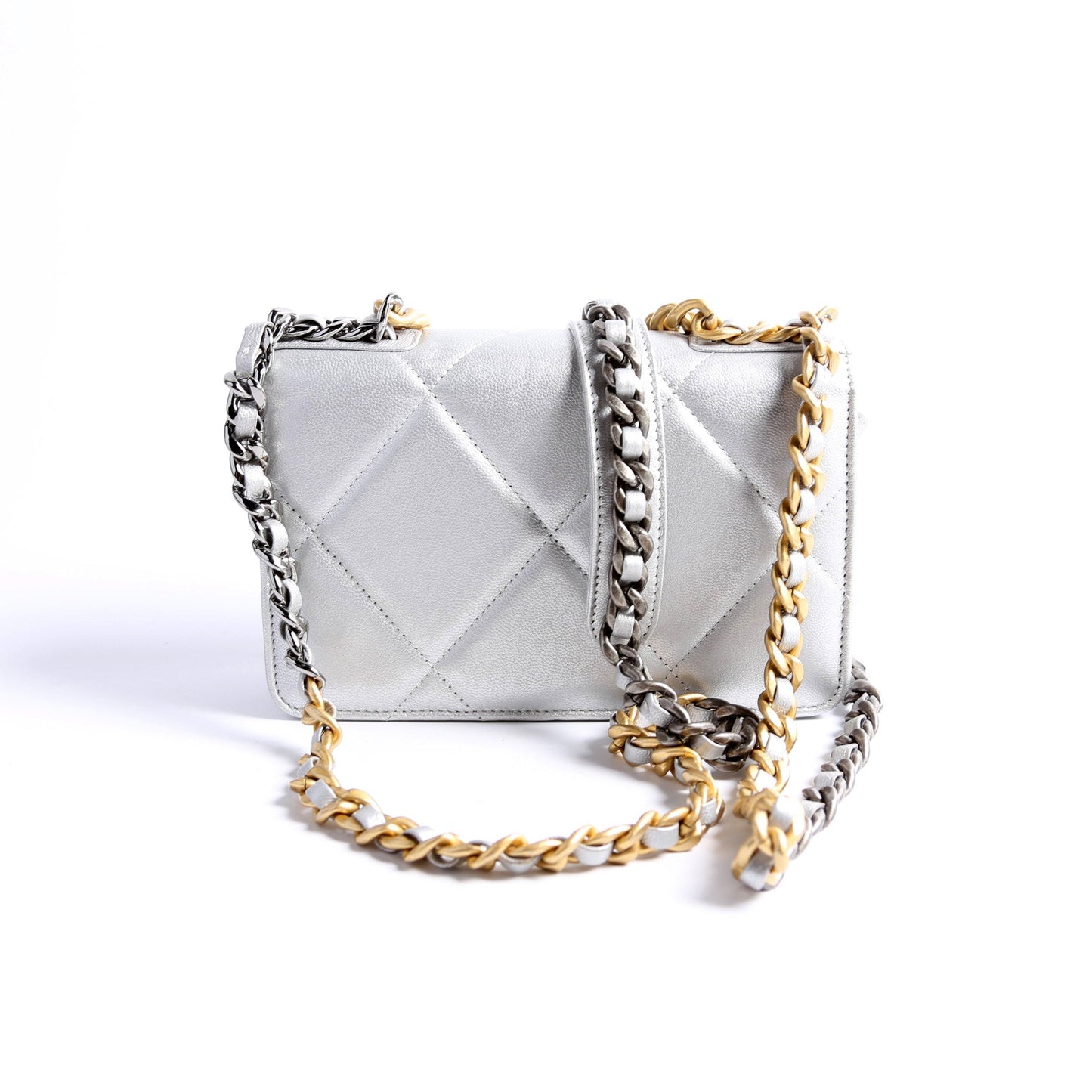 Chanel 19 WOC Quilted Lambskin 30M Silver