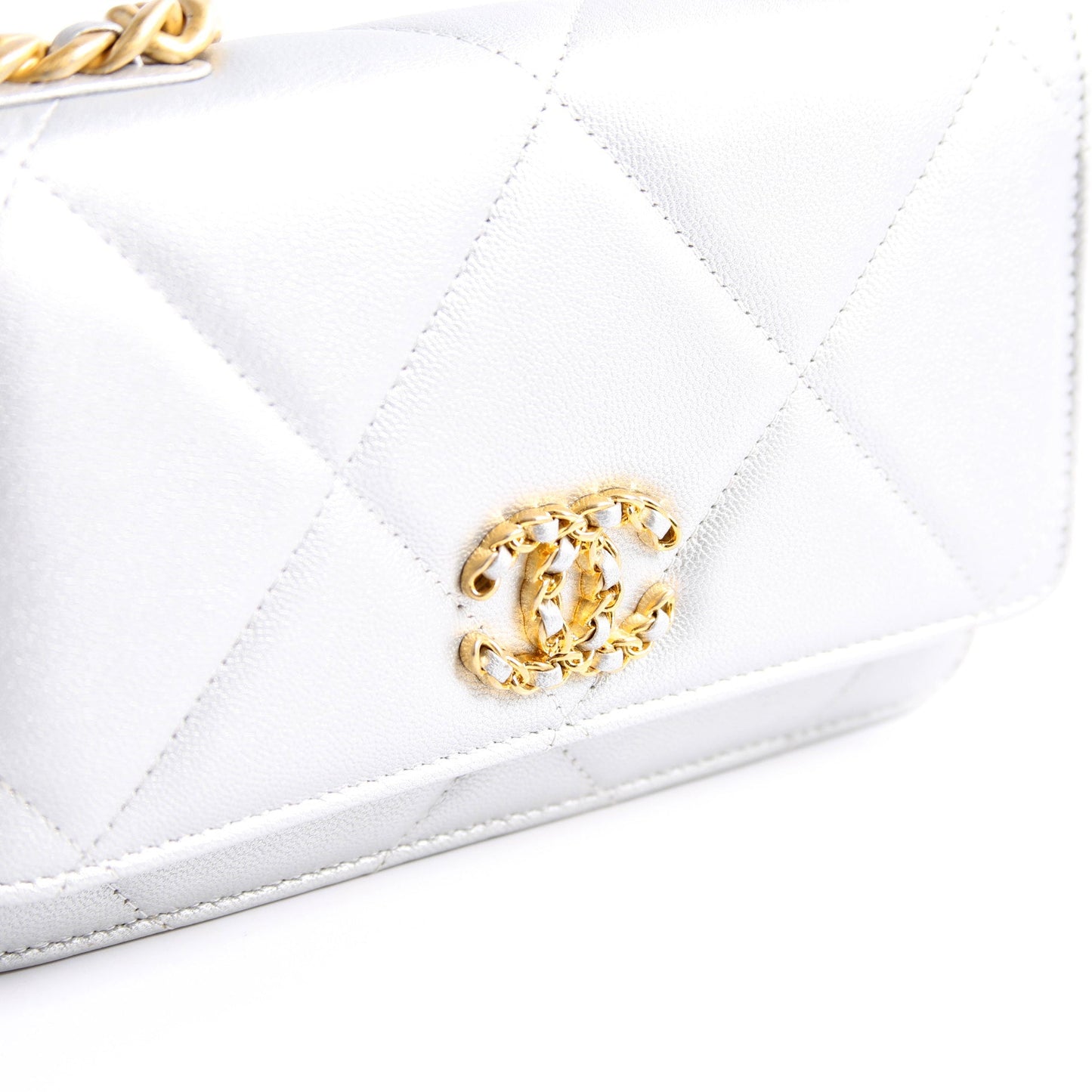 Chanel 19 WOC Quilted Lambskin 30M Silver