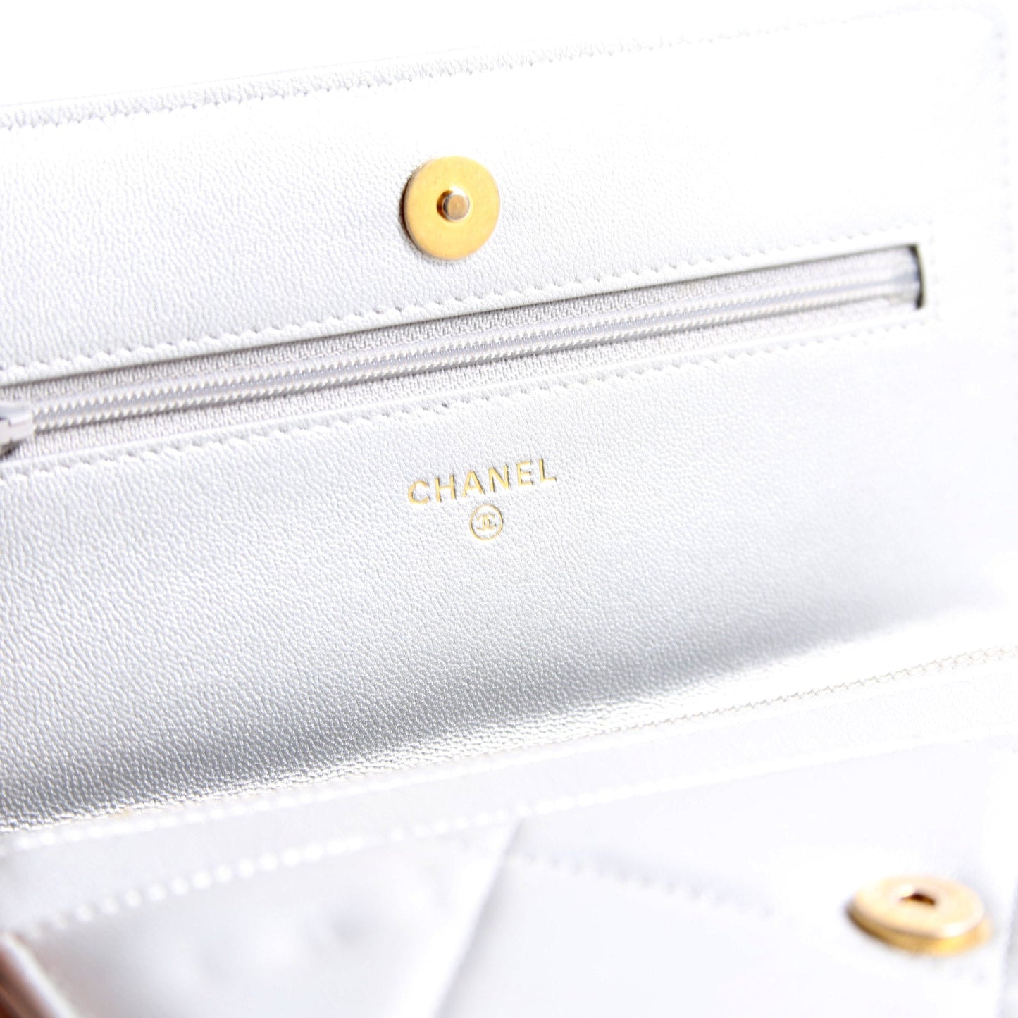 Chanel 19 WOC Quilted Lambskin 30M Silver