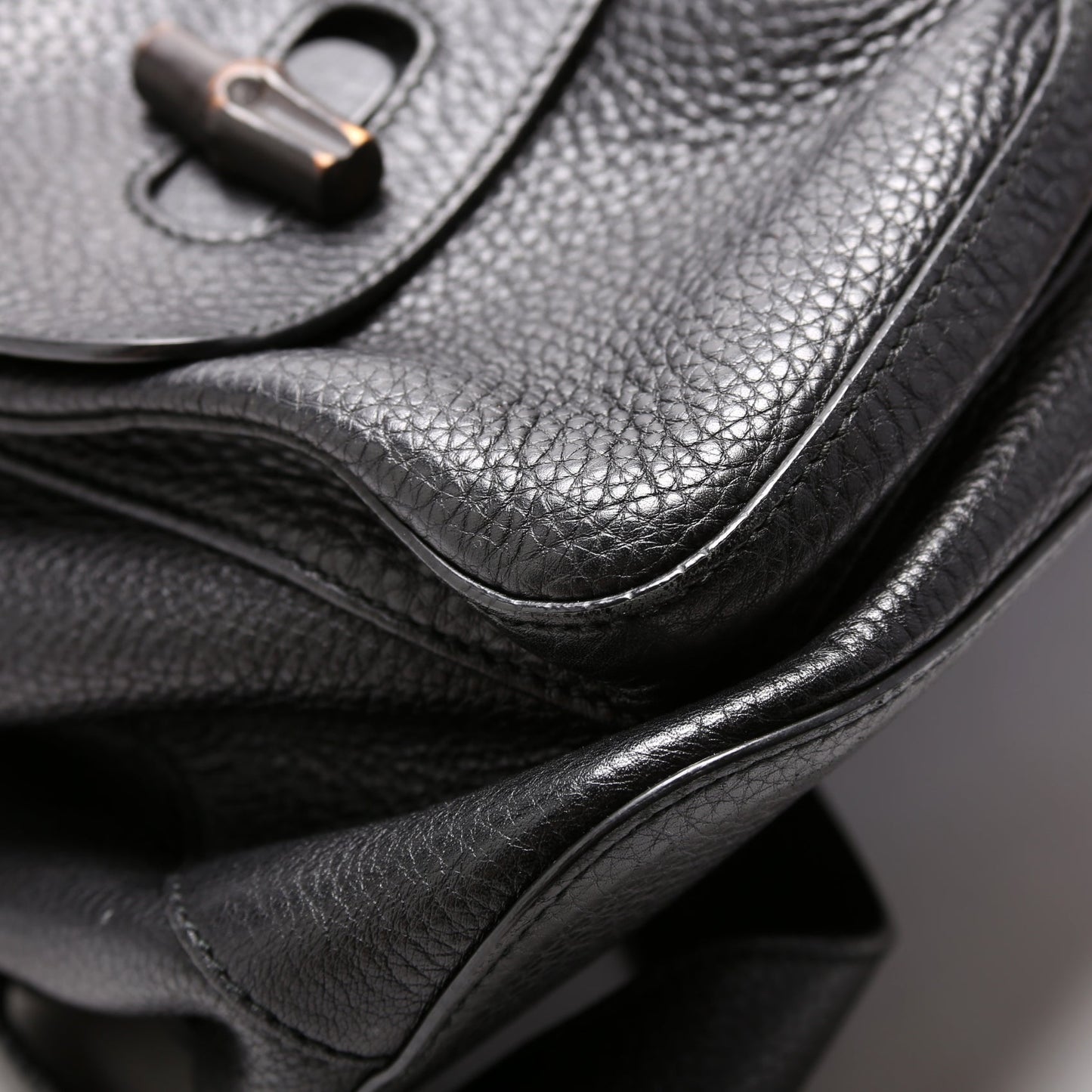 387097 Bamboo Backpack Leather Black