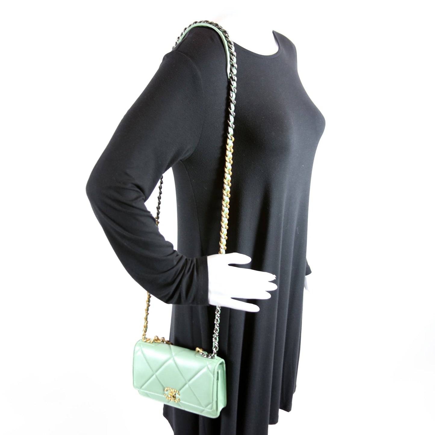 Chanel 19 WOC Quilted Lambskin RFID Green