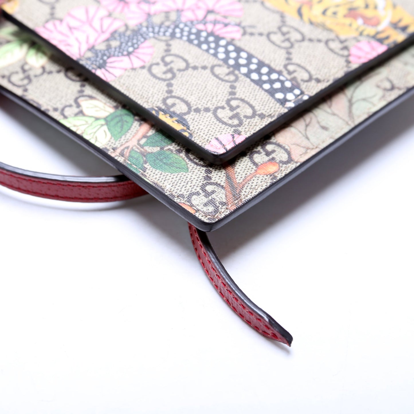 454111 GG Supreme Tian/Bengal Double Zip Shoulder Bag Red