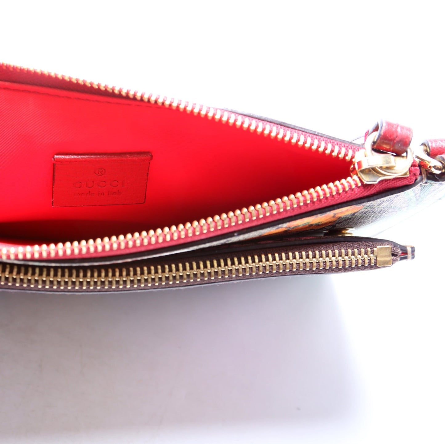 454111 GG Supreme Tian/Bengal Double Zip Shoulder Bag Red