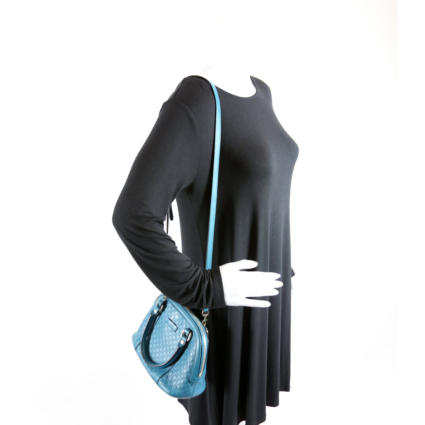 449654 Mini Dome Micro Guccissima Teal