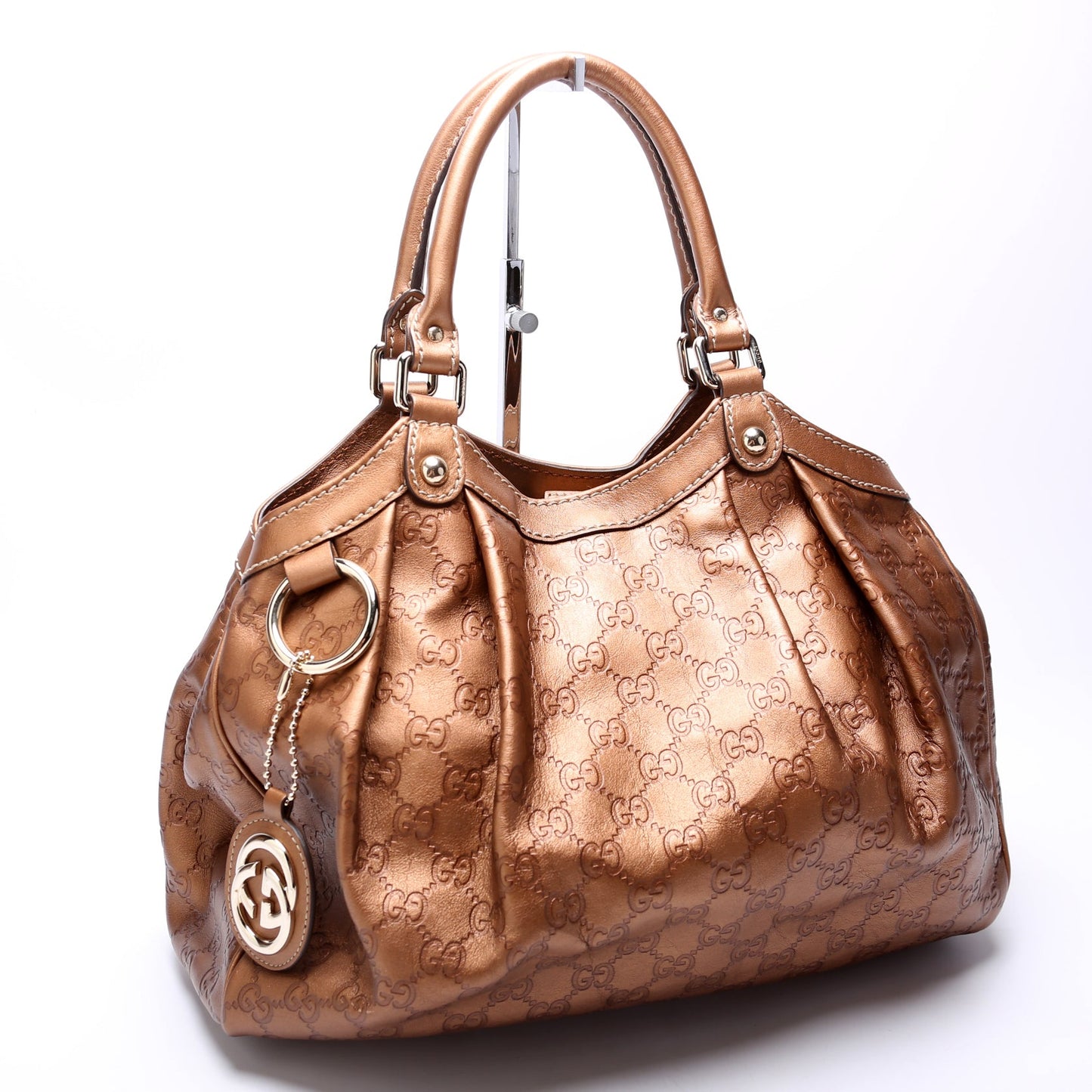 211944 Sukey GG Leather Medium Bronze