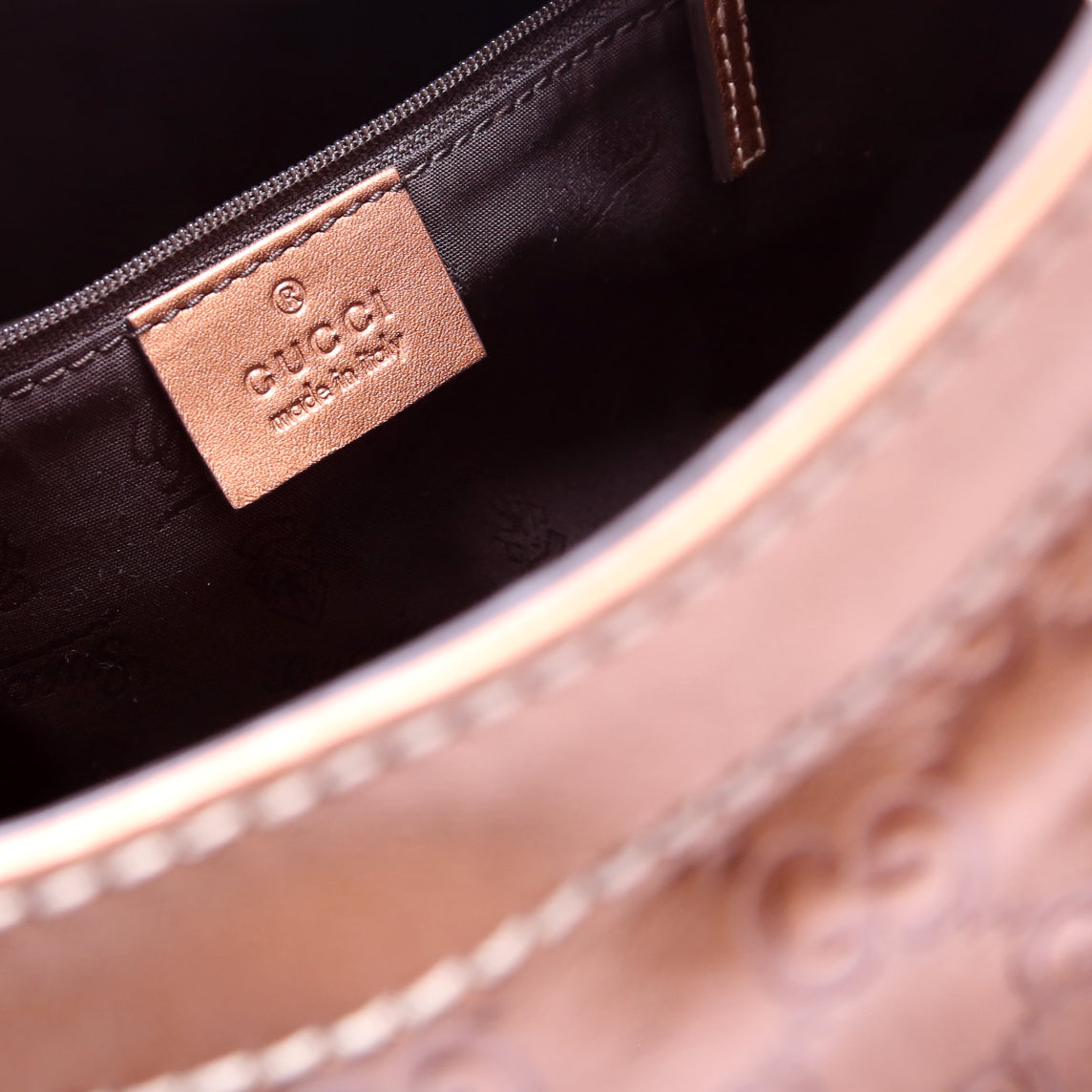211944 Sukey GG Leather Medium Bronze