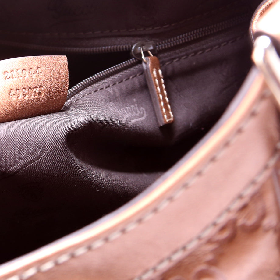 211944 Sukey GG Leather Medium Bronze