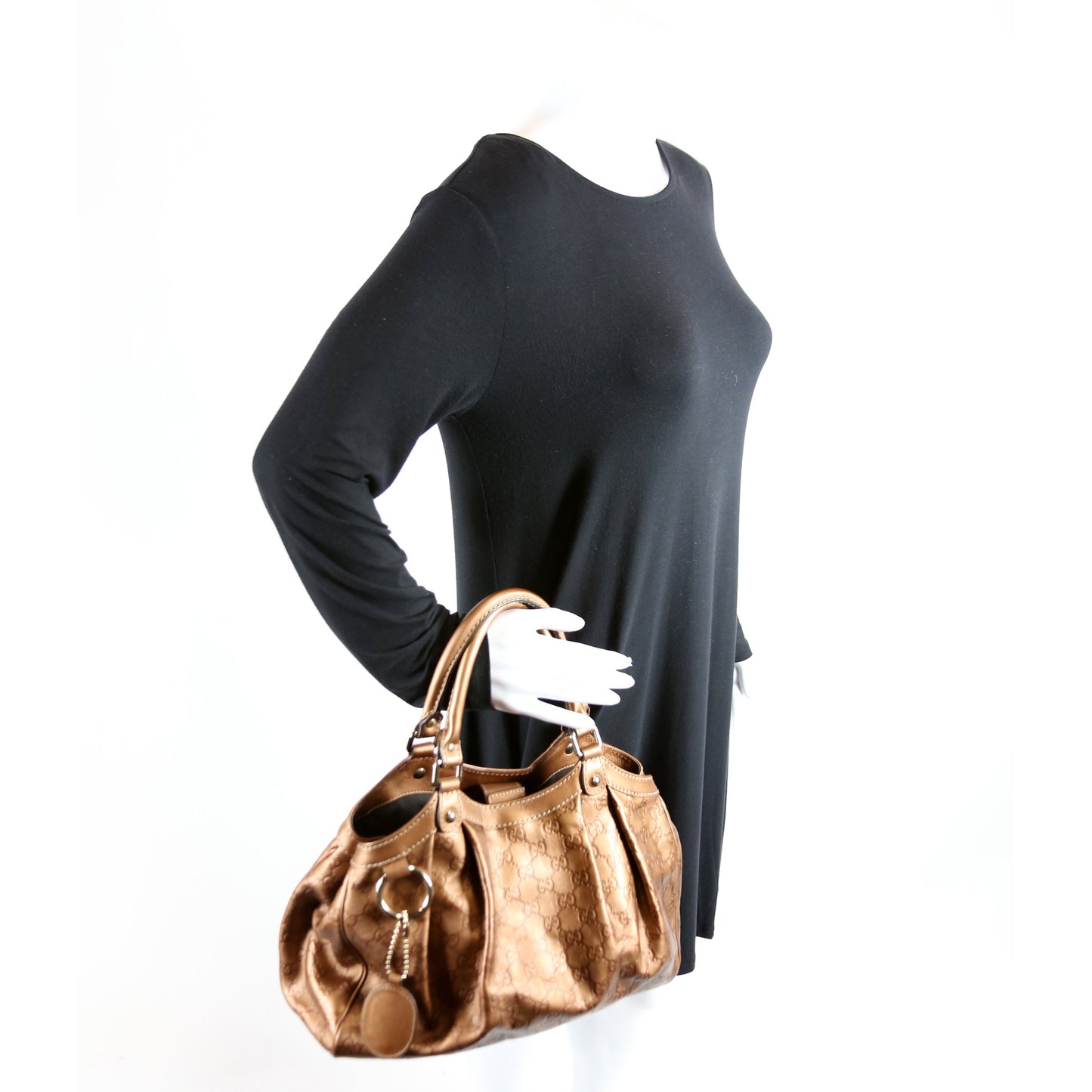 211944 Sukey GG Leather Medium Bronze