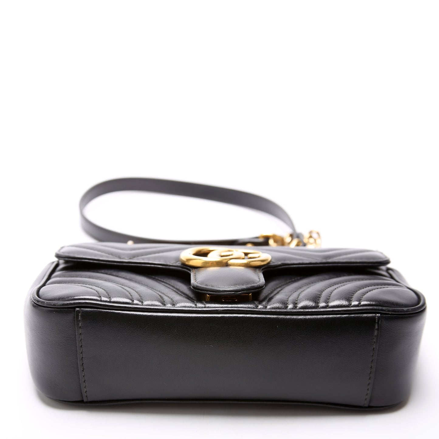 446744 Marmont Leather Shoulder Mini Flap Black