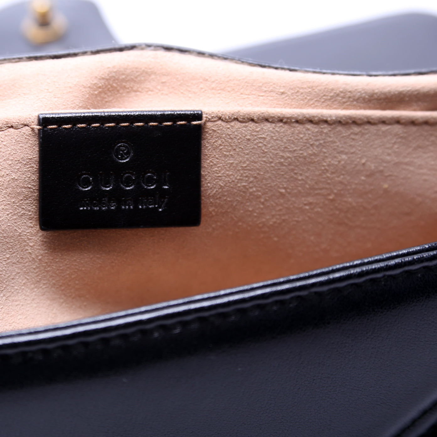 446744 Marmont Leather Shoulder Mini Flap Black