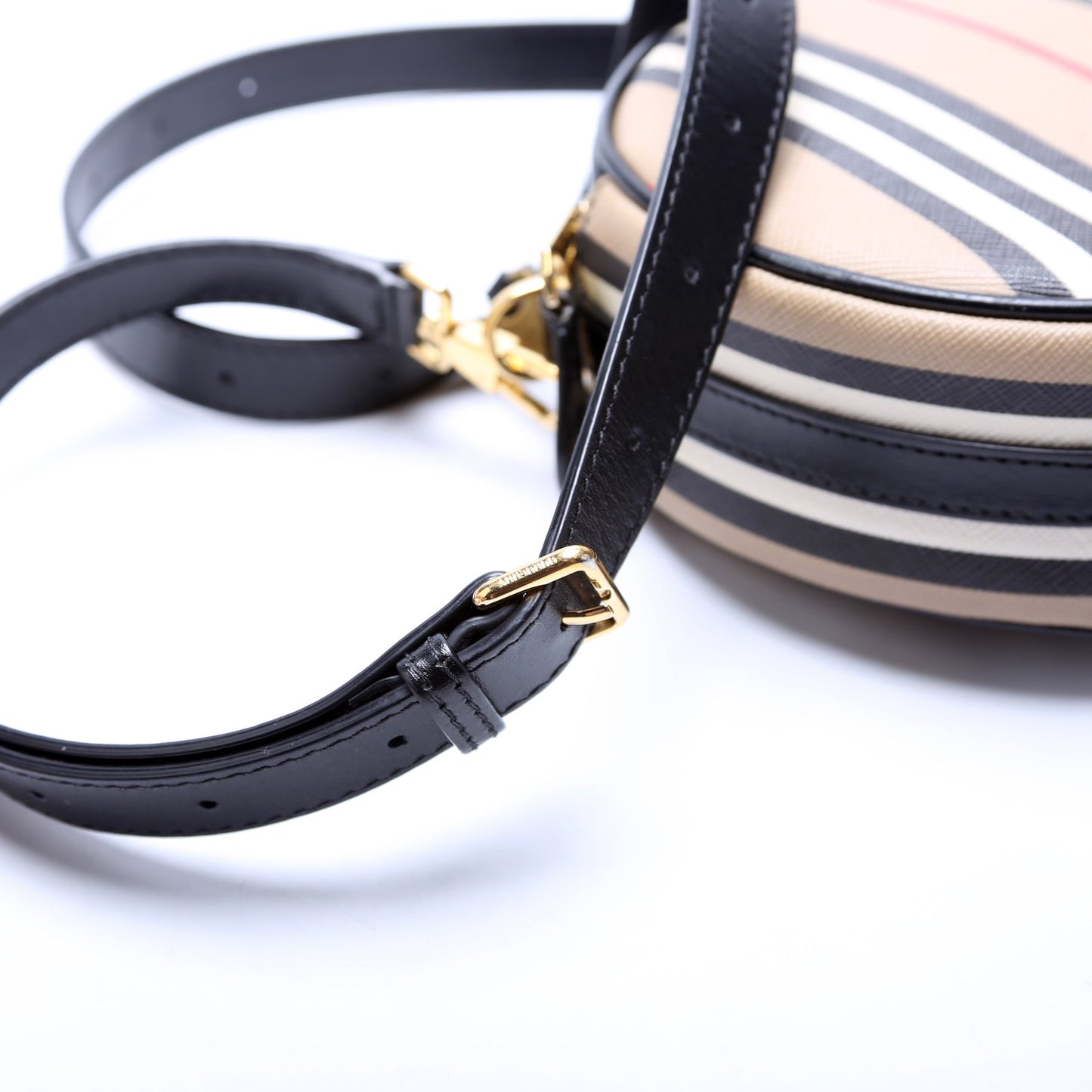 Louise Icon Stripe E-Canvas Crossbody Black