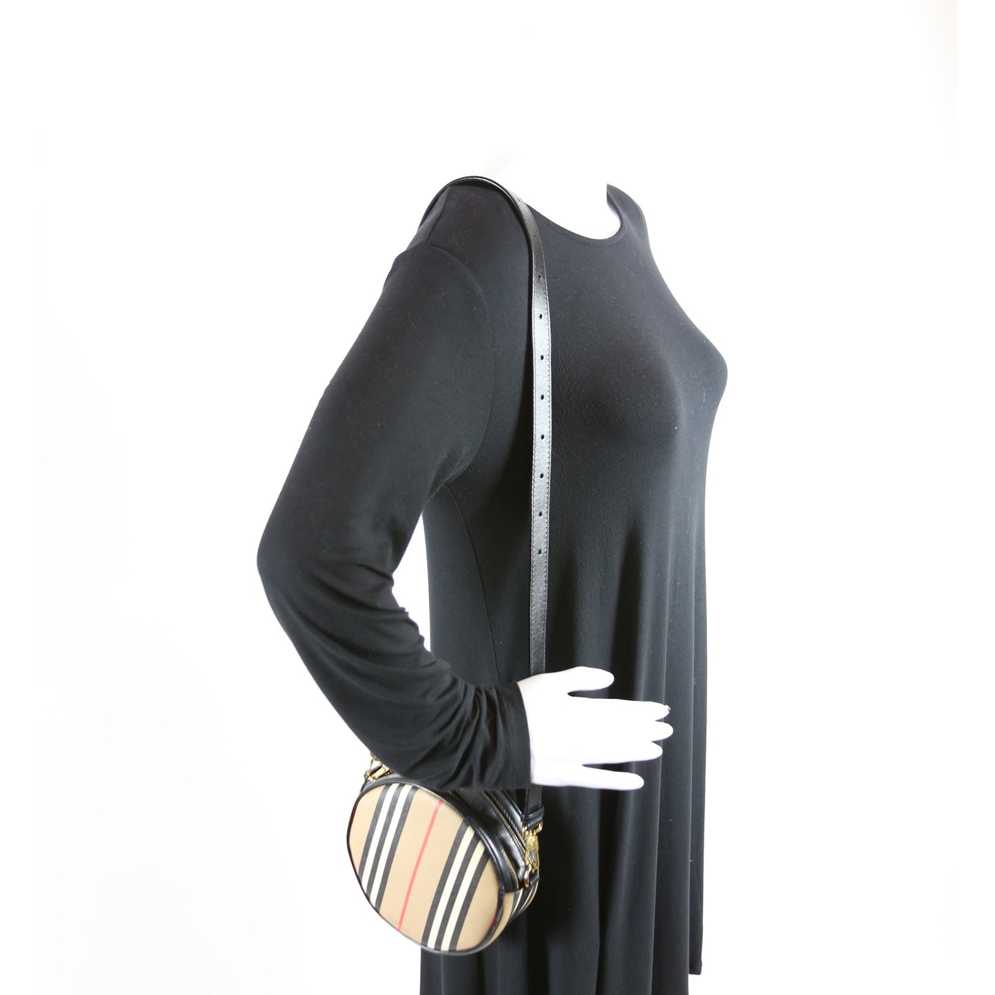 Louise Icon Stripe E-Canvas Crossbody Black