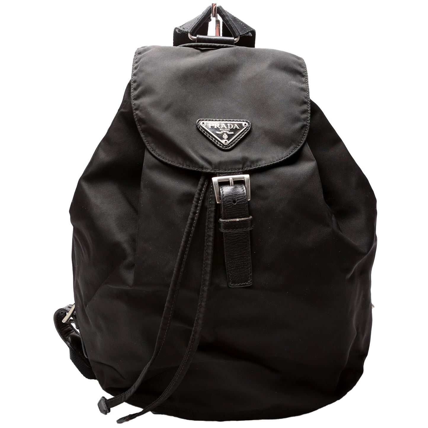 Flap Top Backpack Nylon Vintage Black