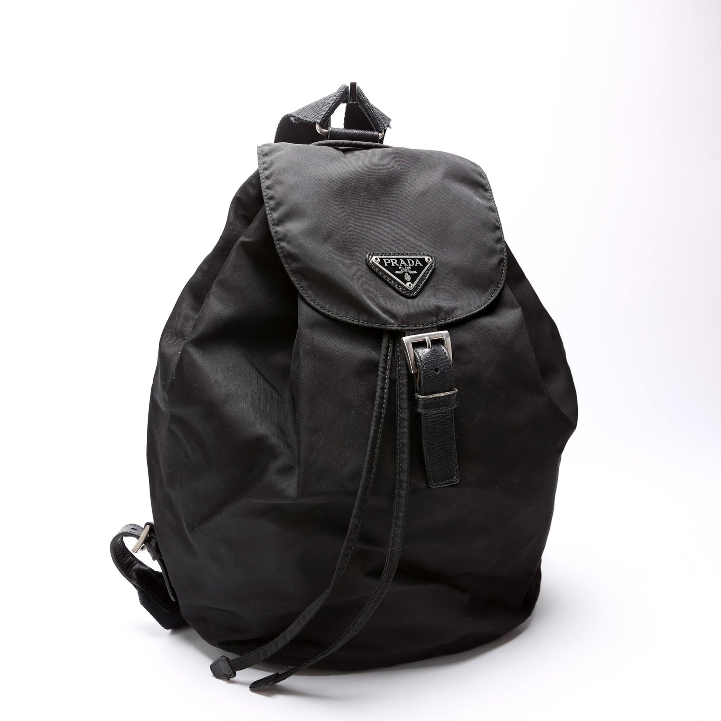 Flap Top Backpack Nylon Vintage Black