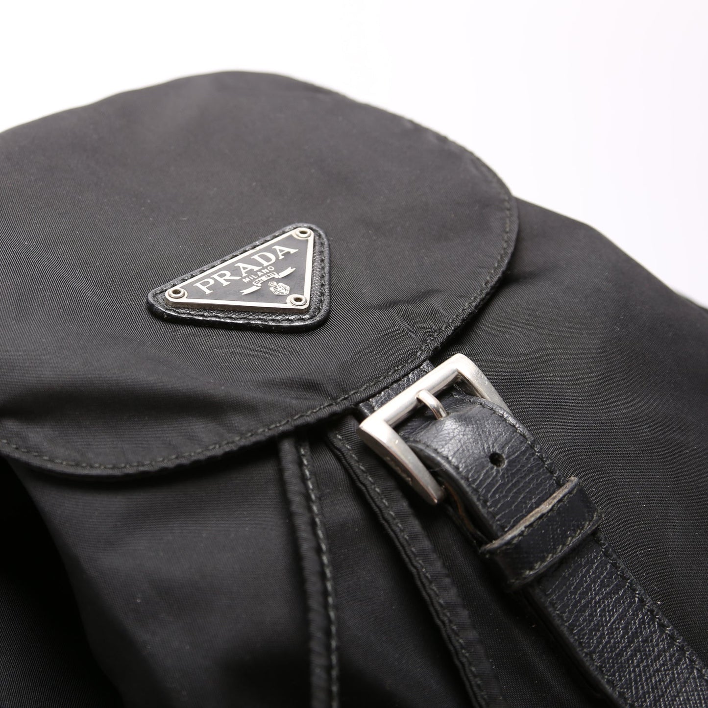 Flap Top Backpack Nylon Vintage Black