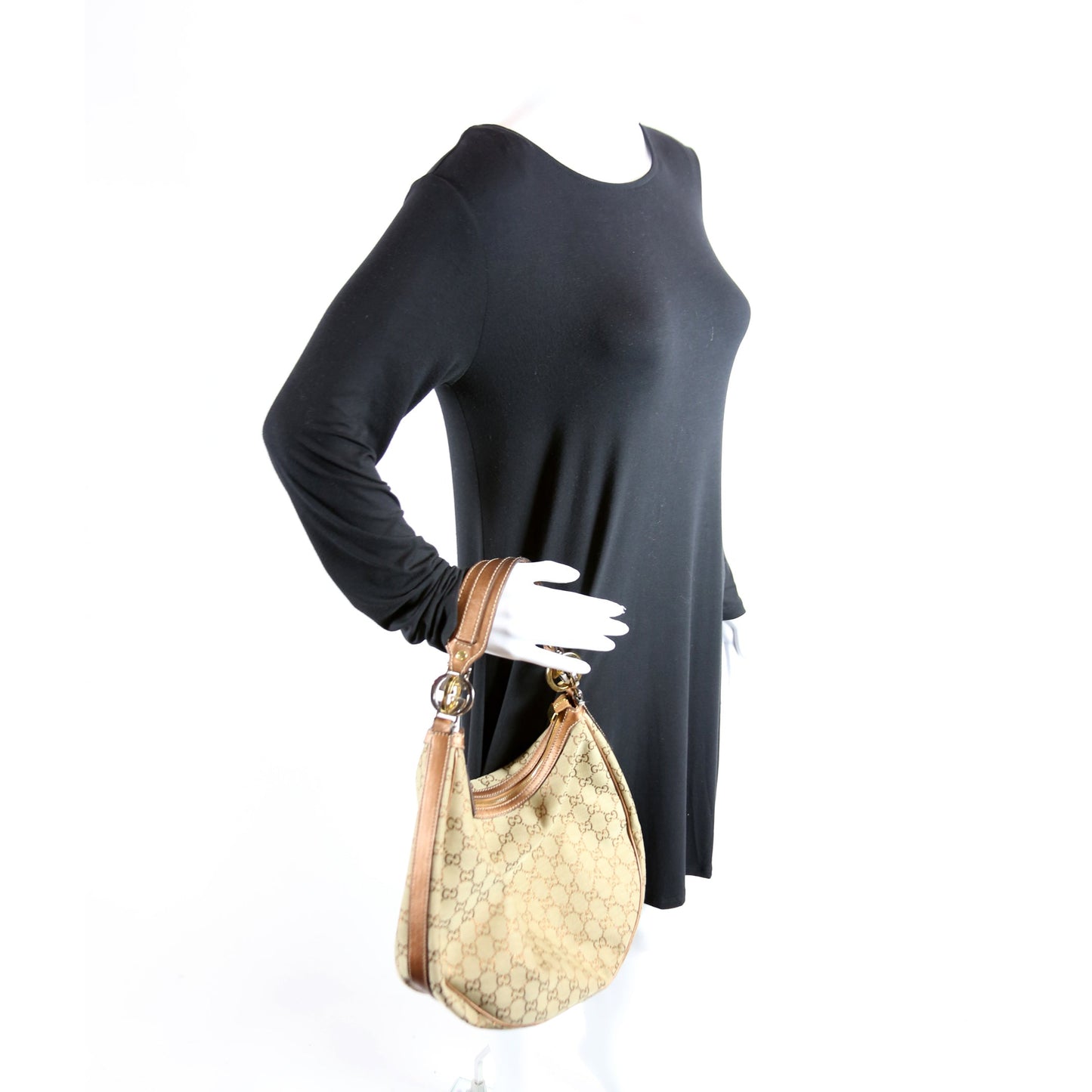 232962 GG Canvas Twins Hobo Brown/Tan