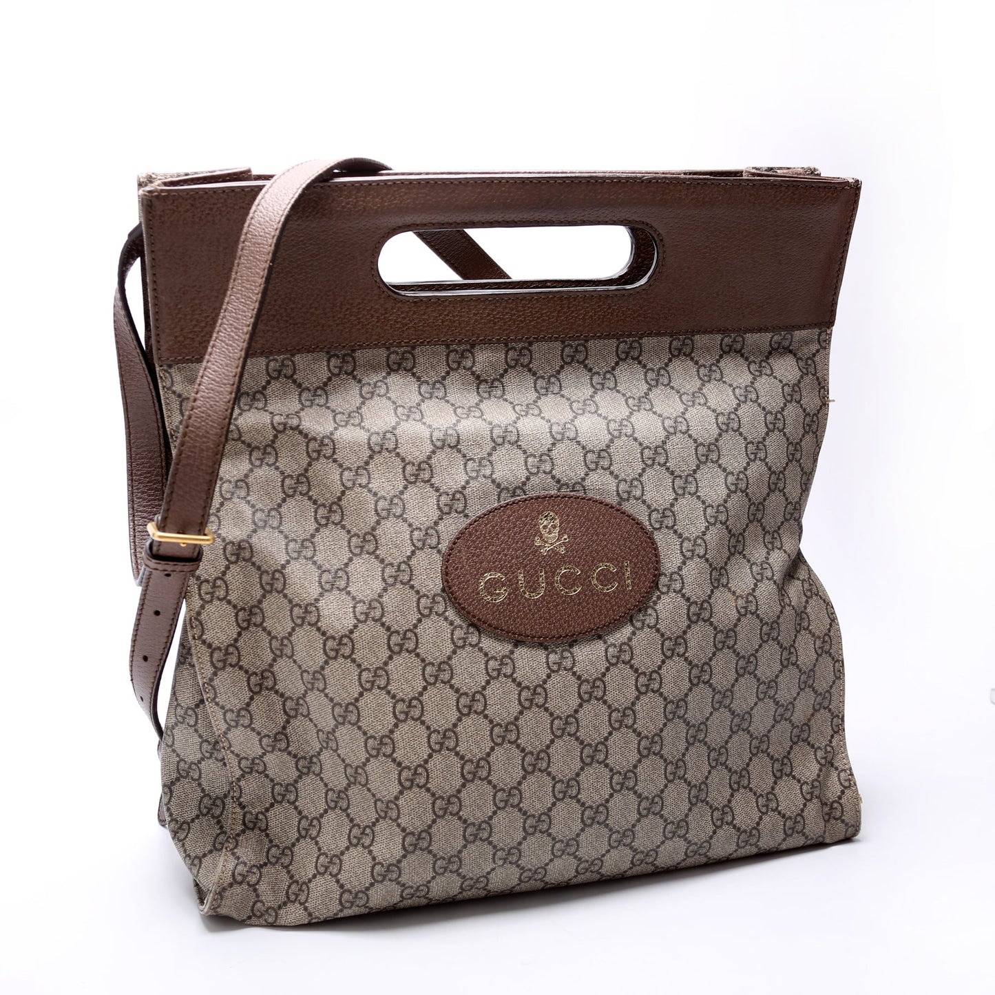 463491 GG Supreme Slip Handle Vertical Tote Brown