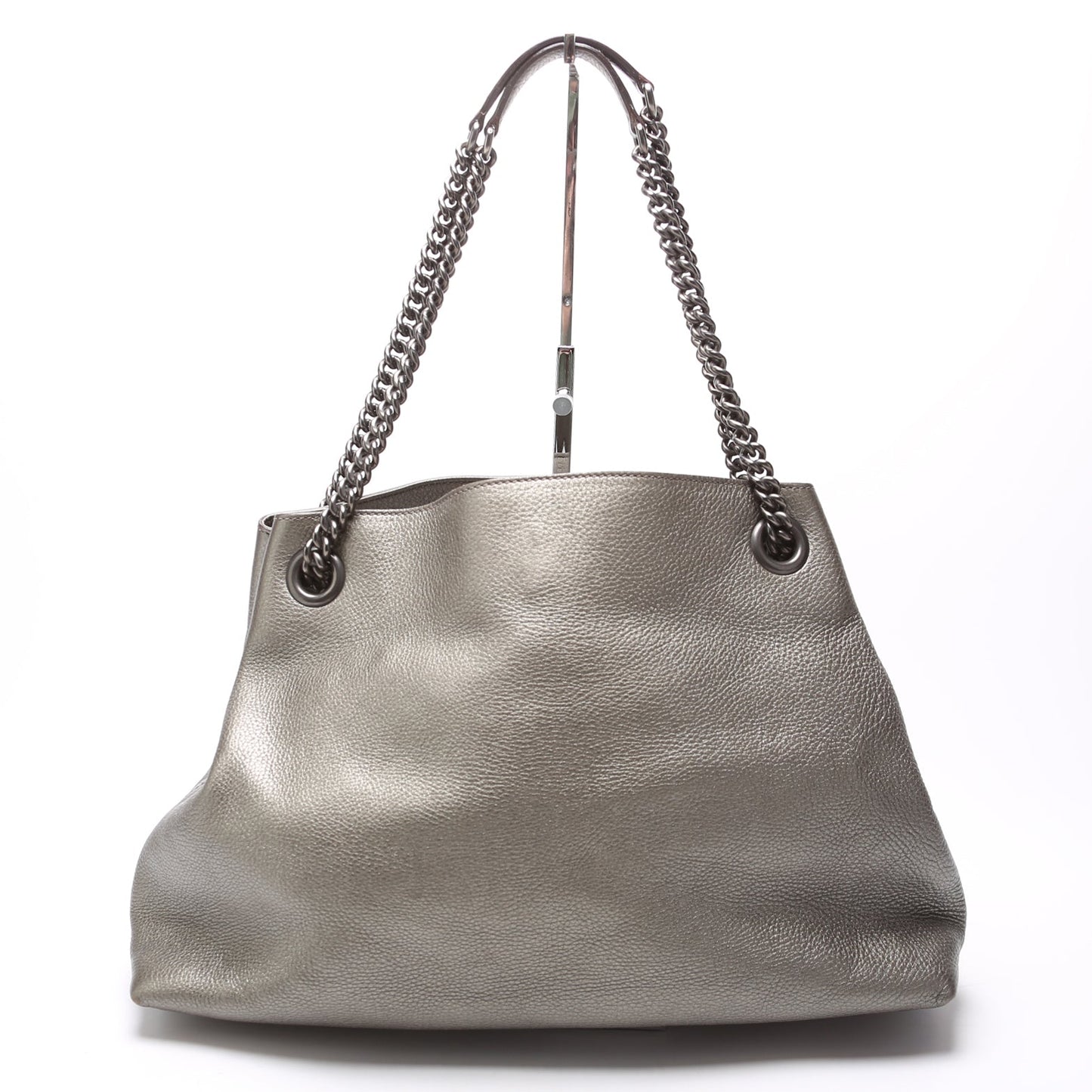 308982 Soho Leather Shoulder Medium Grey