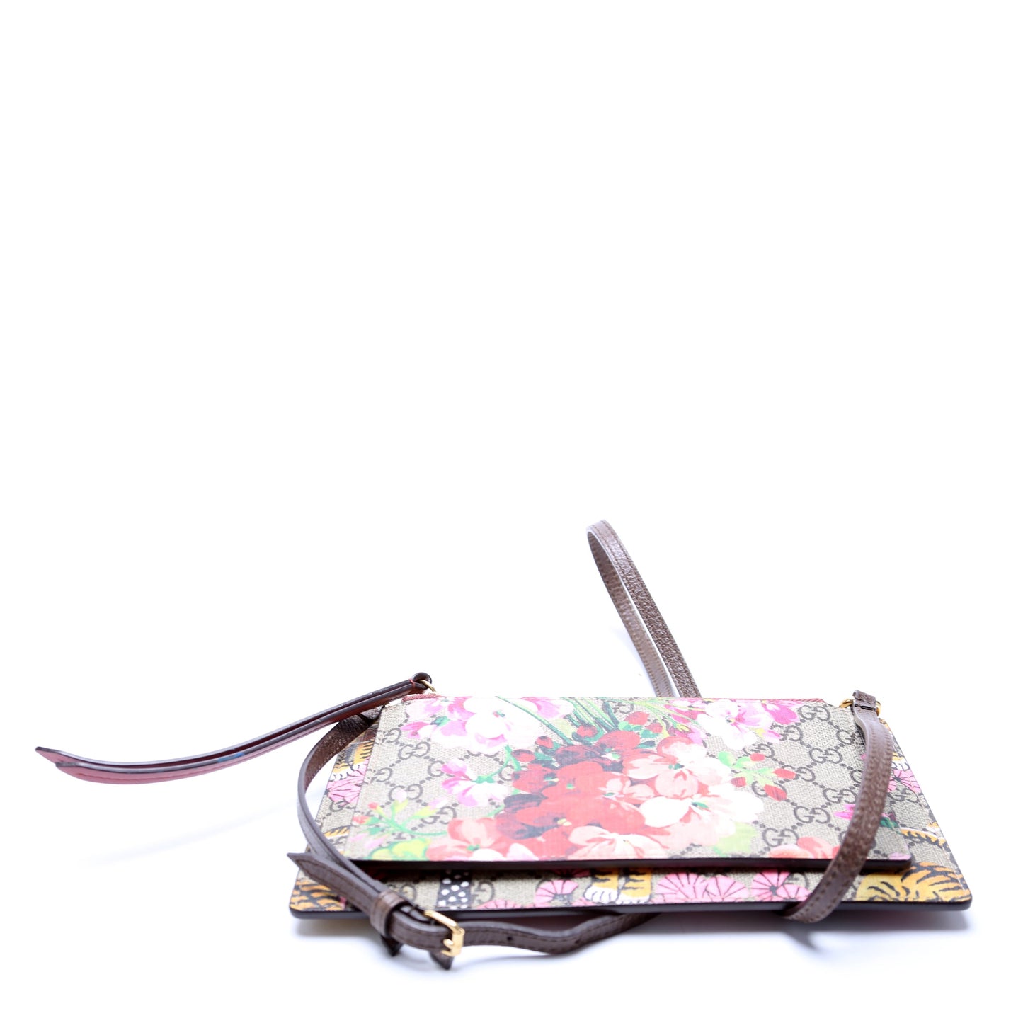 454111 GG Supreme Blooms/Bengal Double Zip Shoulder Bag Multicolor
