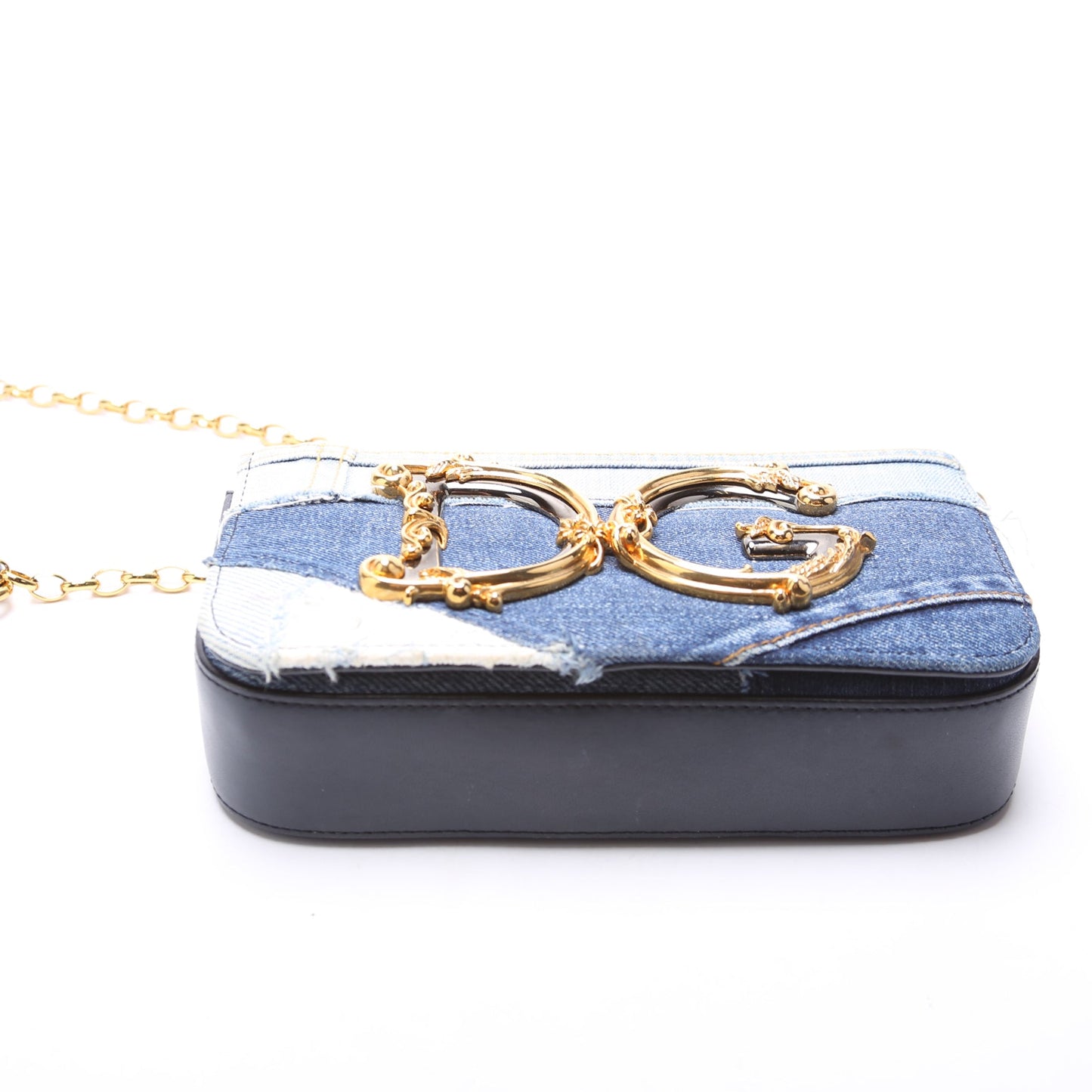 DG Girls Denim Small Crossbody Blue/Gold