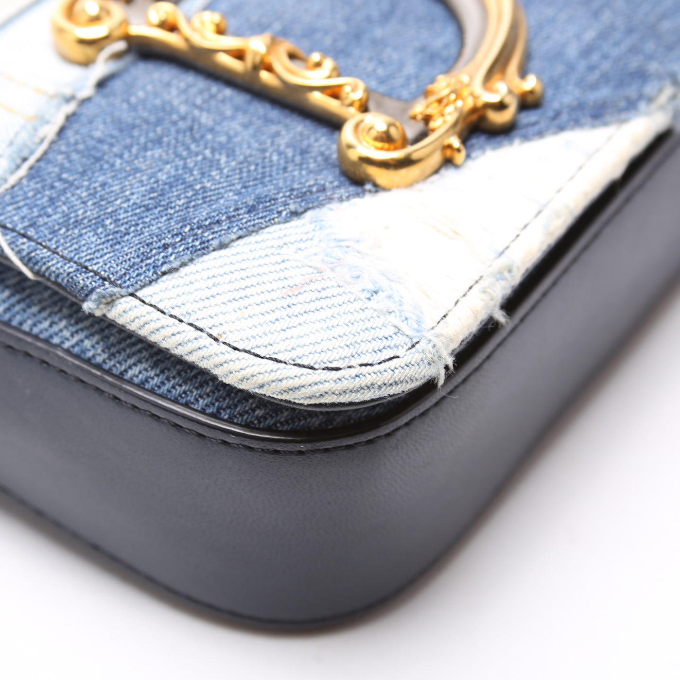 DG Girls Denim Small Crossbody Blue/Gold