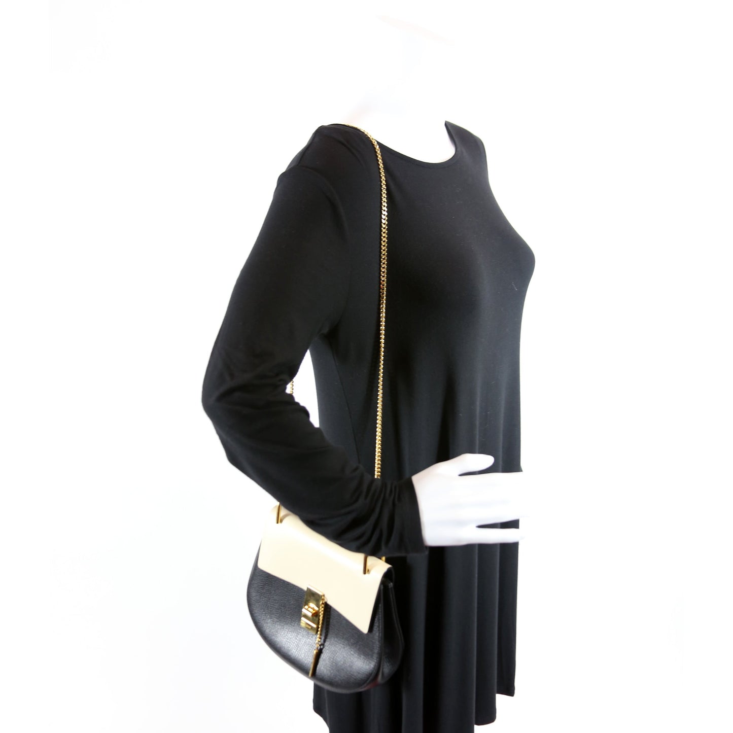 Drew Crossbody Medium Cream and Black