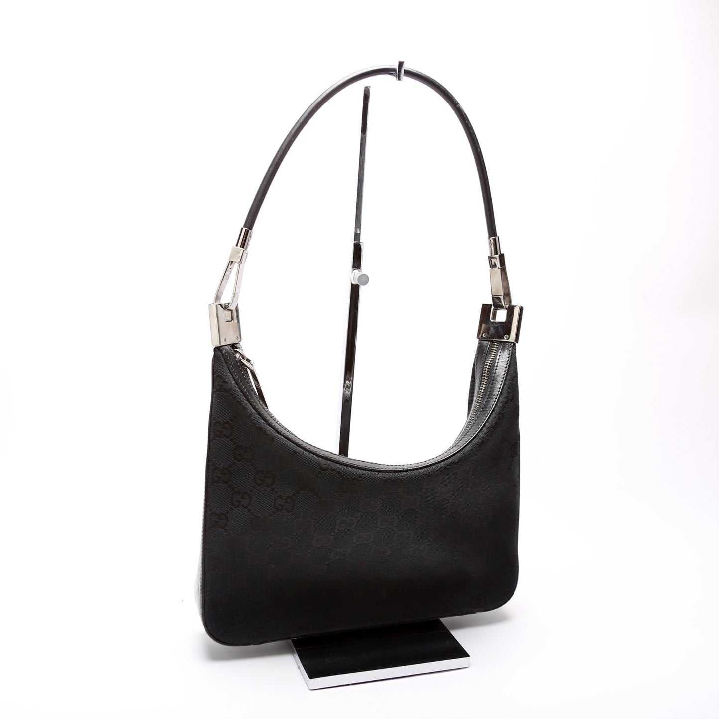 001 3812 GG Canvas Small Hobo Black