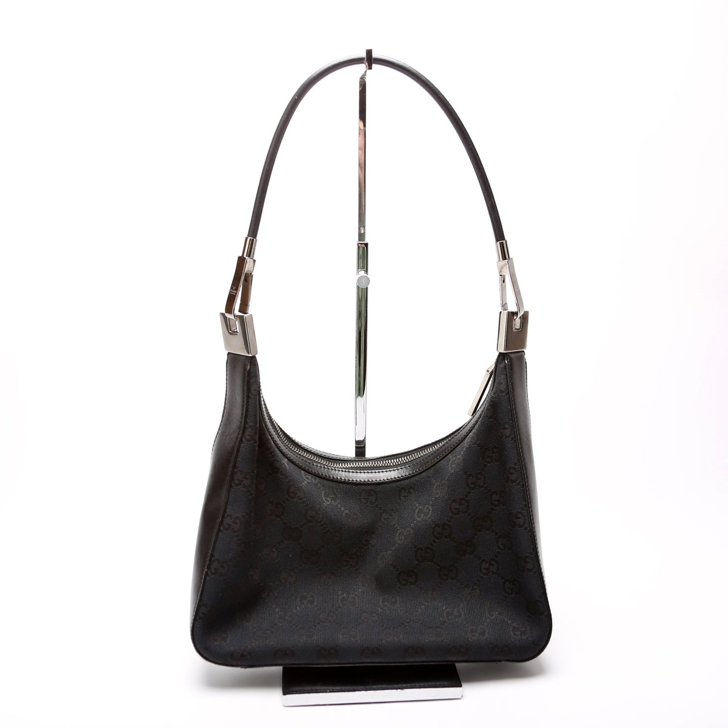 001 3812 GG Canvas Small Hobo Black