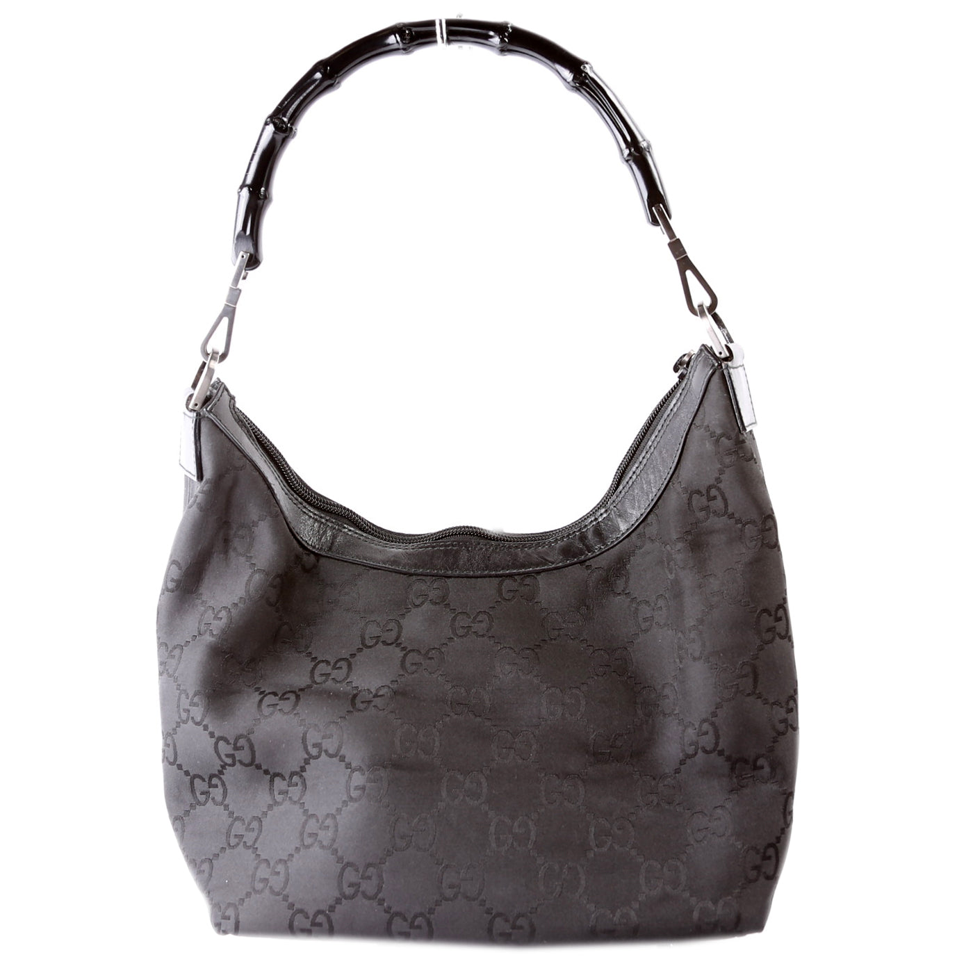 000-0531 GG Nylon Bamboo Hobo Black