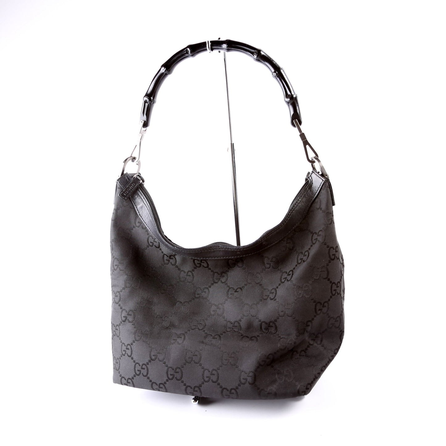 000-0531 GG Nylon Bamboo Hobo Black