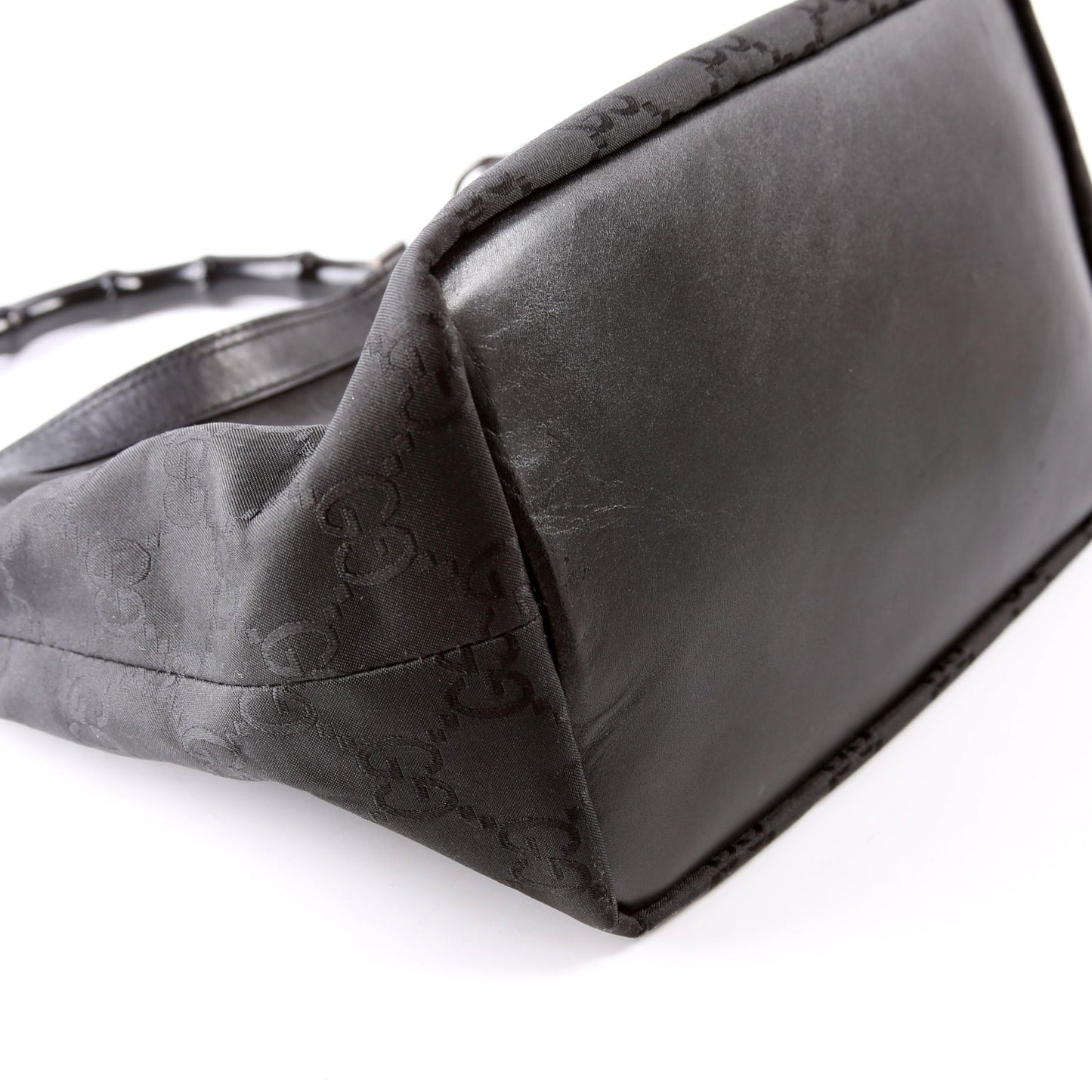 000-0531 GG Nylon Bamboo Hobo Black