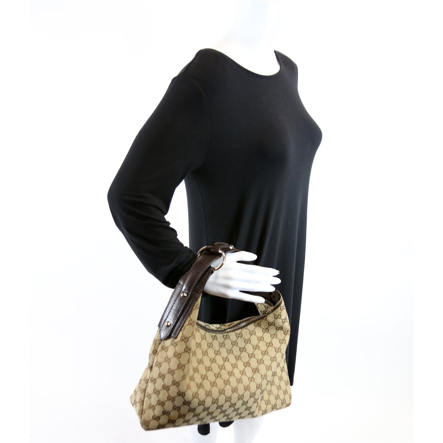 115867 Horsebit GG Canvas Hobo