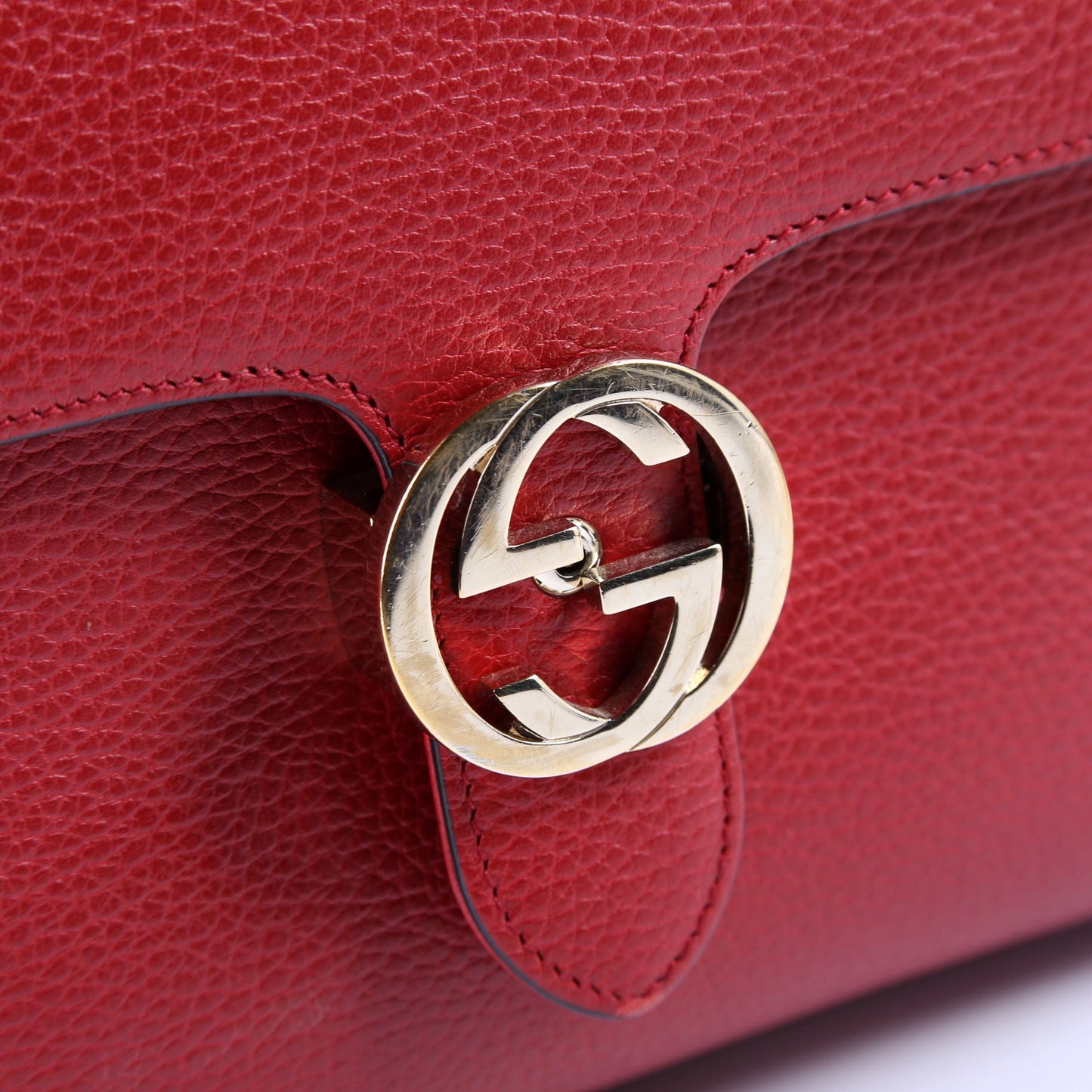 510306 Large Interlocking GG Shoulder Bag Red