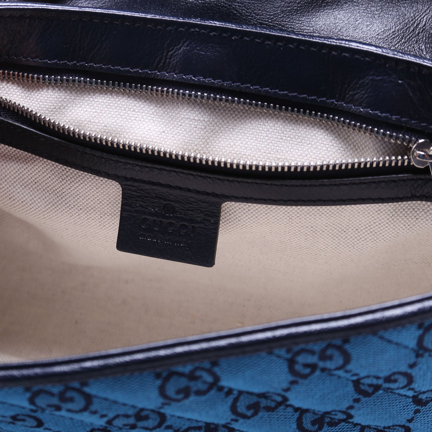 443497 Marmont GG Canvas Shoulder Small Flap Blue
