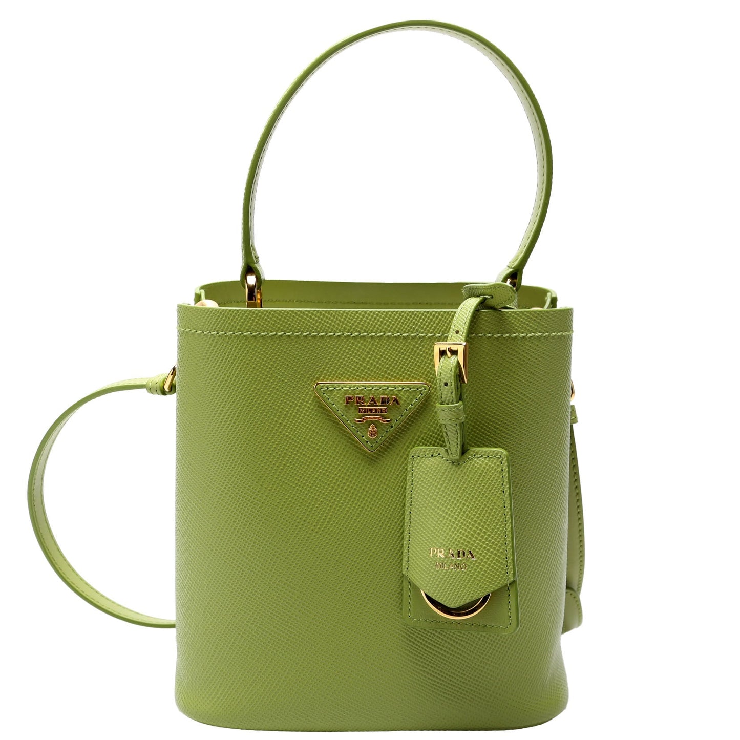 1BA217 Saffiano Cuir Small Panier Bag Green