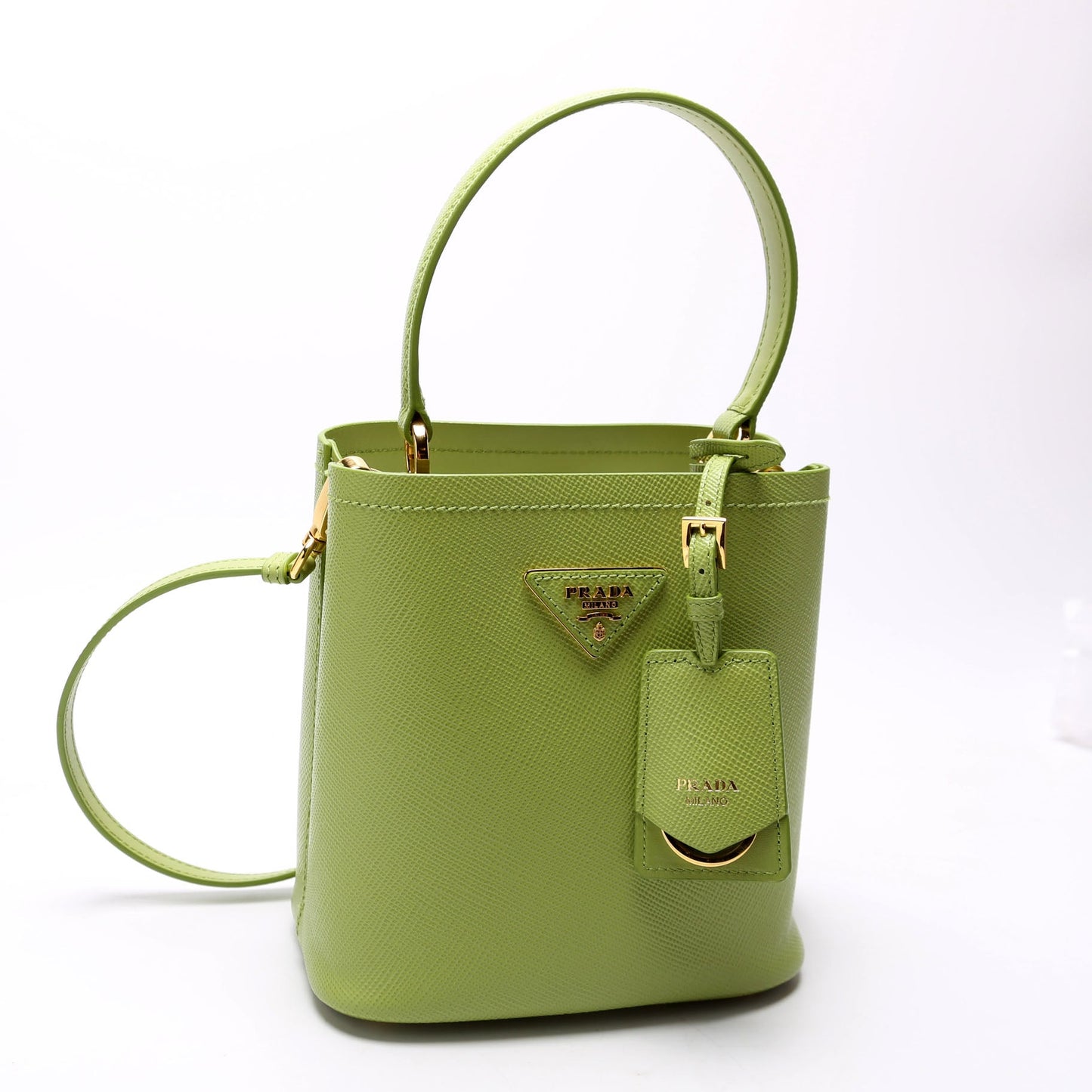 1BA217 Saffiano Cuir Small Panier Bag Green