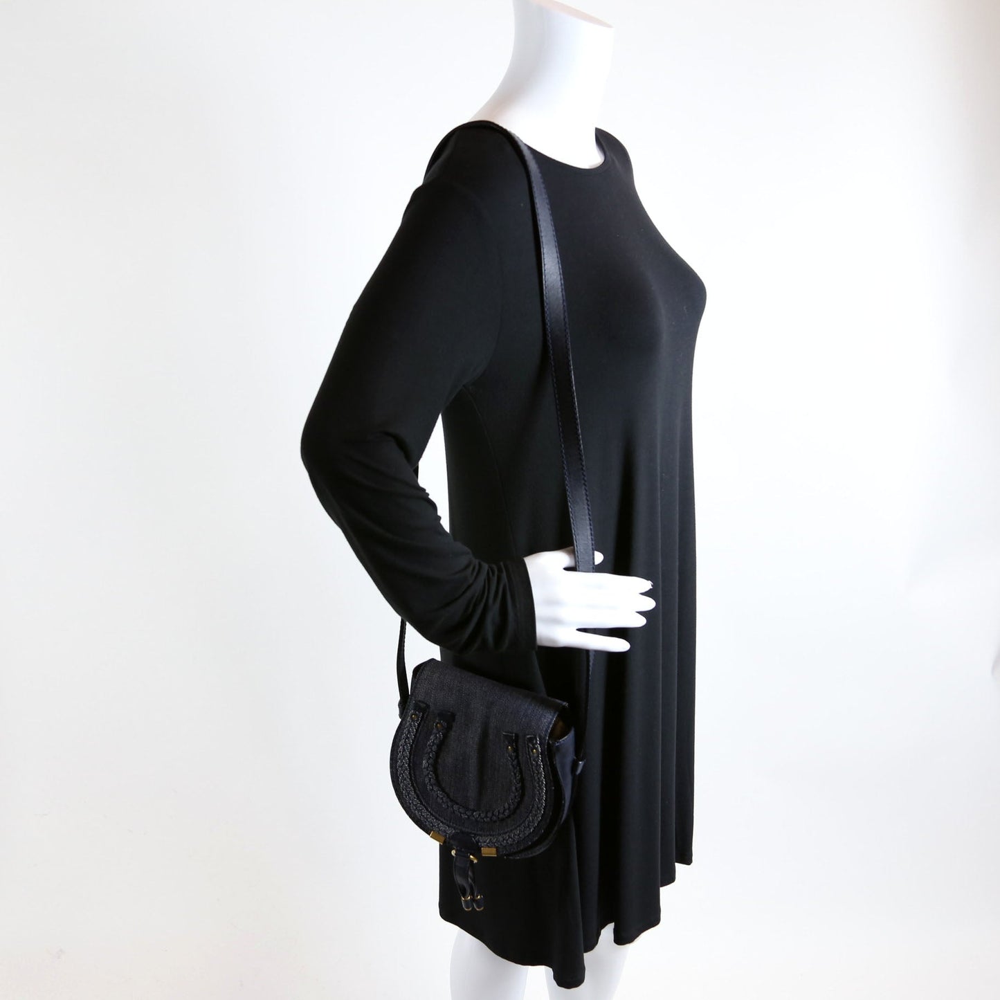 Marcie Saddle Bag Crossbody Small Denim