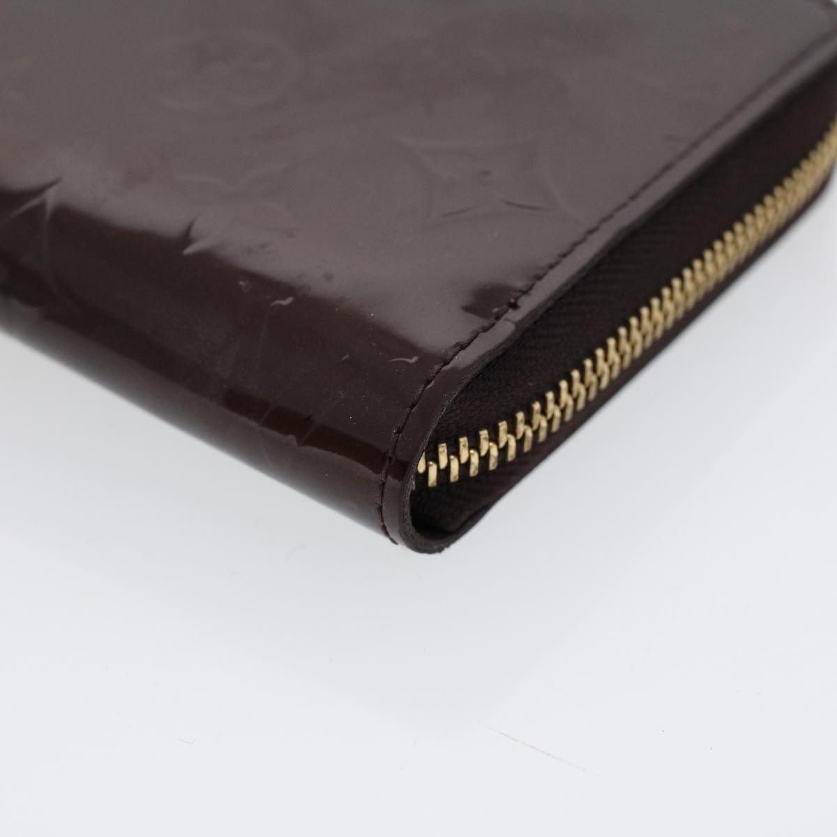 Louis Vuitton Portefeuille Zippy Burgundy Patent Leather Wallet