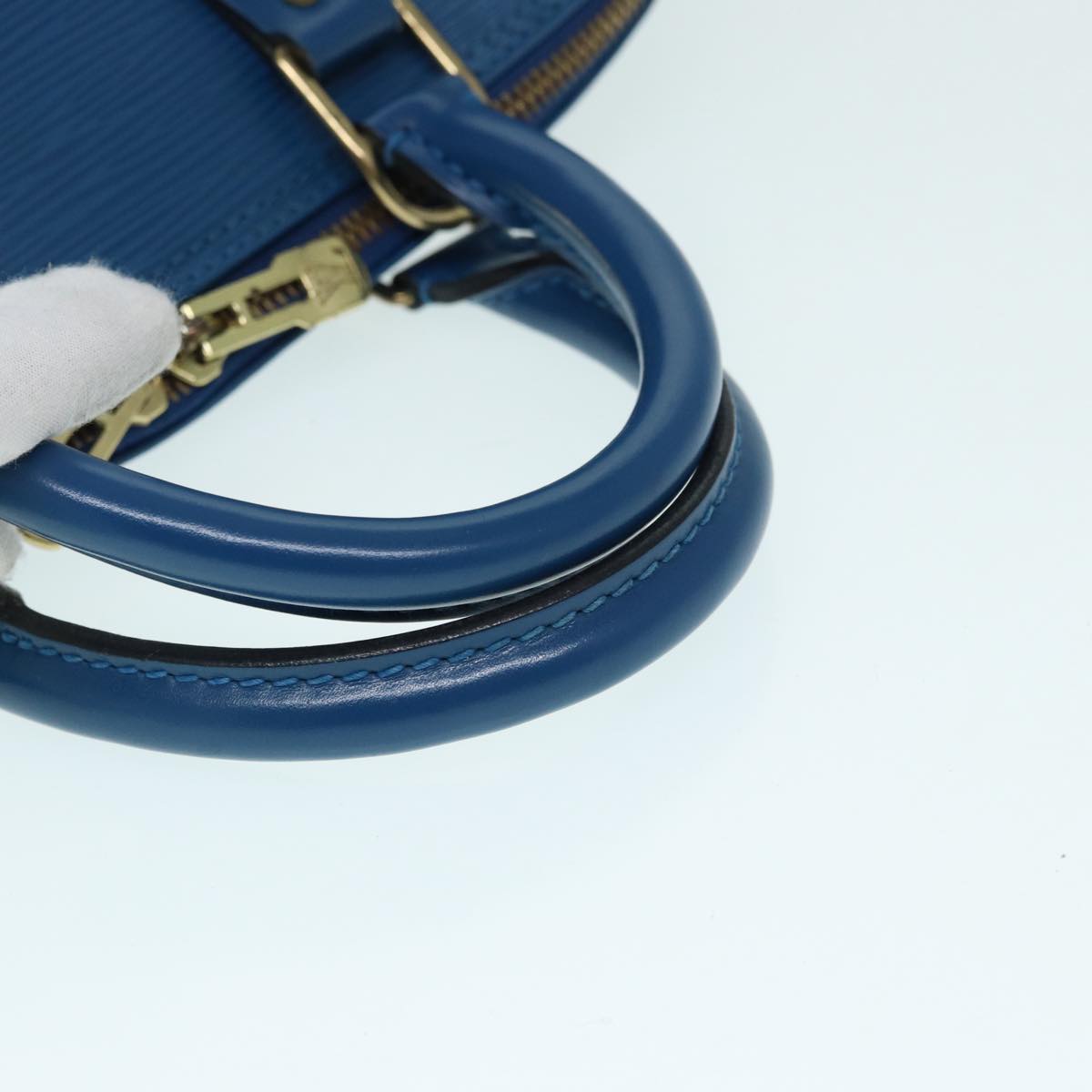 Louis Vuitton Alma Blue Leather Handbag