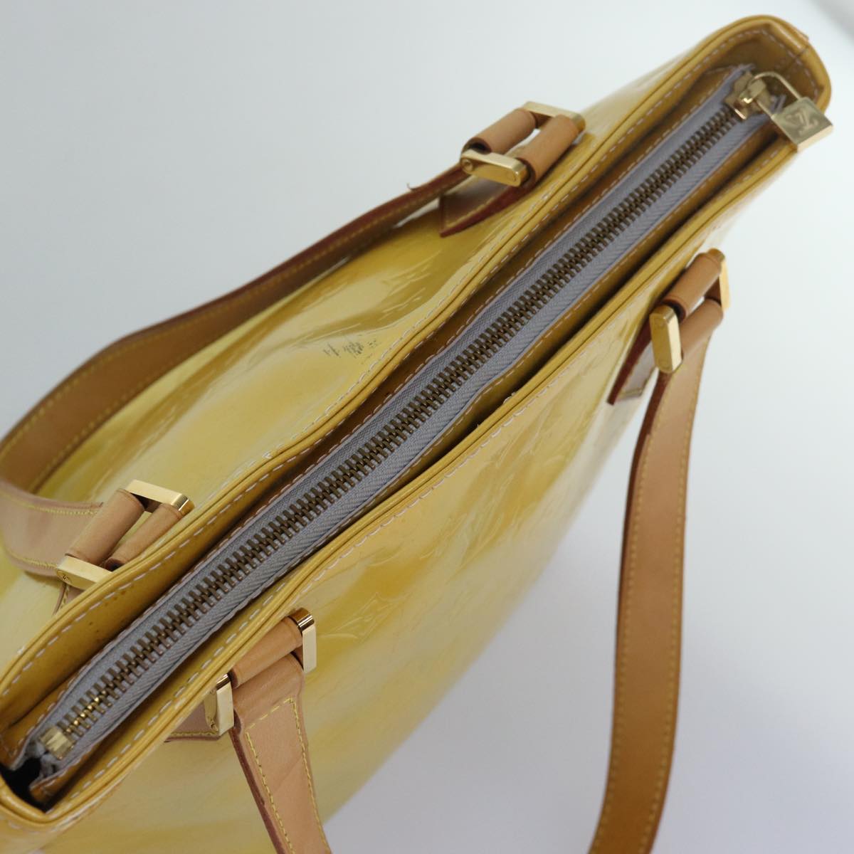 Louis Vuitton Houston Yellow Patent Leather Handbag