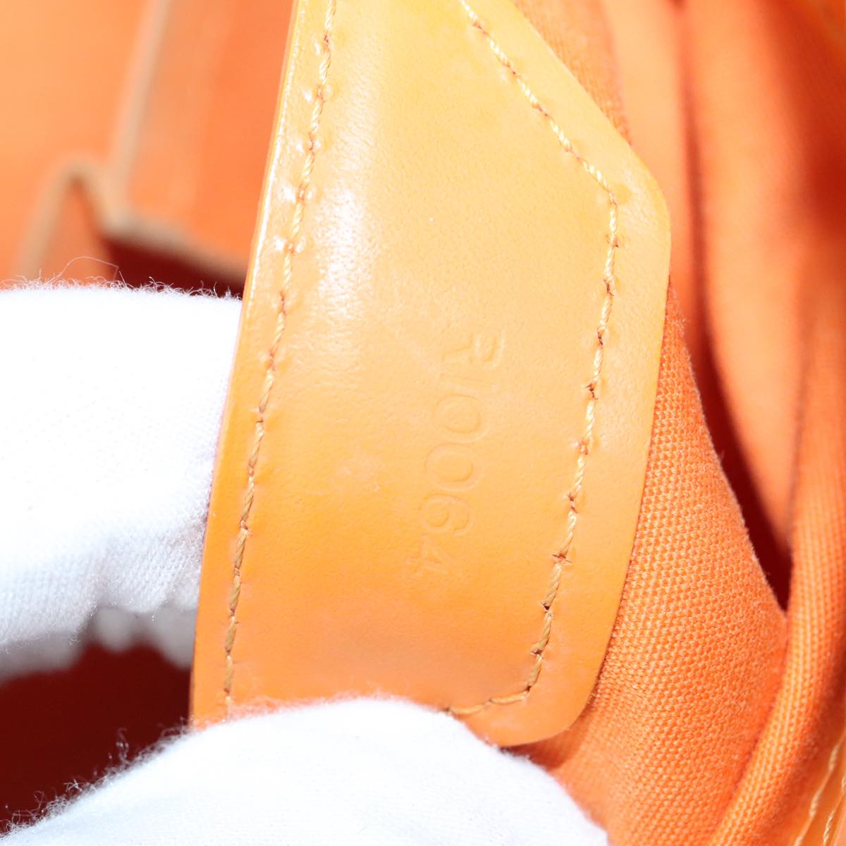 Louis Vuitton Sac Plat Orange Leather Tote Bag