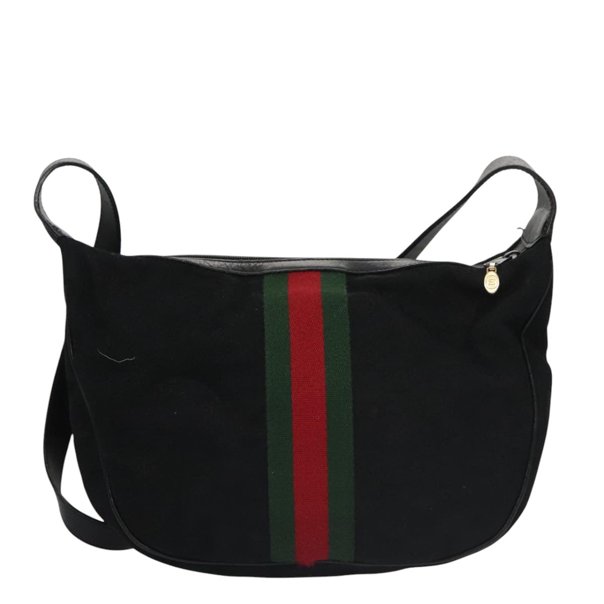 Gucci Sherry Black Canvas Shoulder Bag