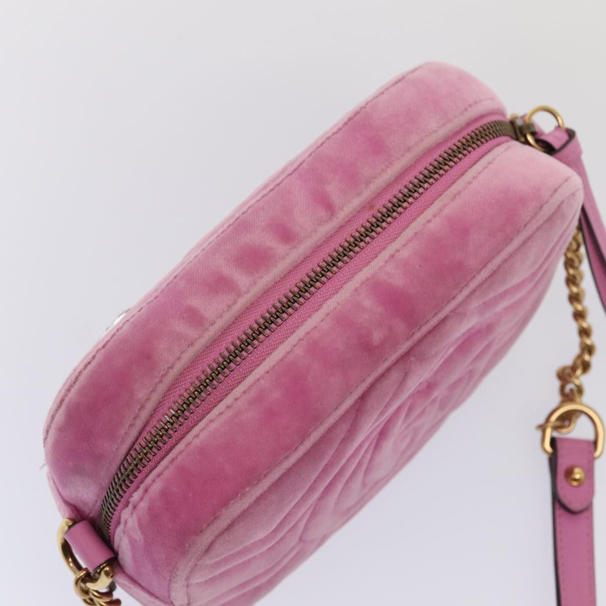 Gucci Marmont Pink Velvet Shoulder Bag