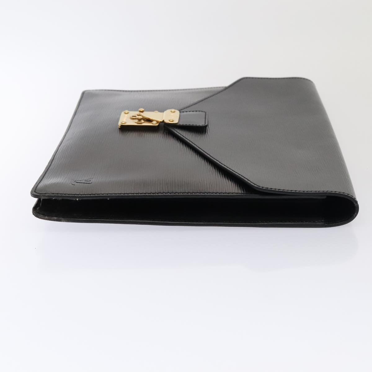 Louis Vuitton Senateur Black Leather Clutch Bag