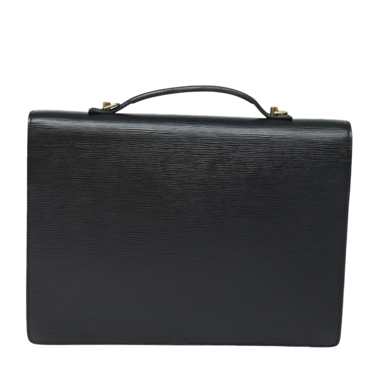 Louis Vuitton Porte Documents Black Leather Briefcase Bag